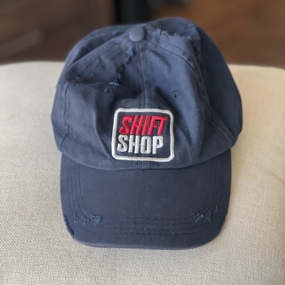 Beachbody Shift Shop Vintage Baseball Hat Cap Distressed Navy NWT